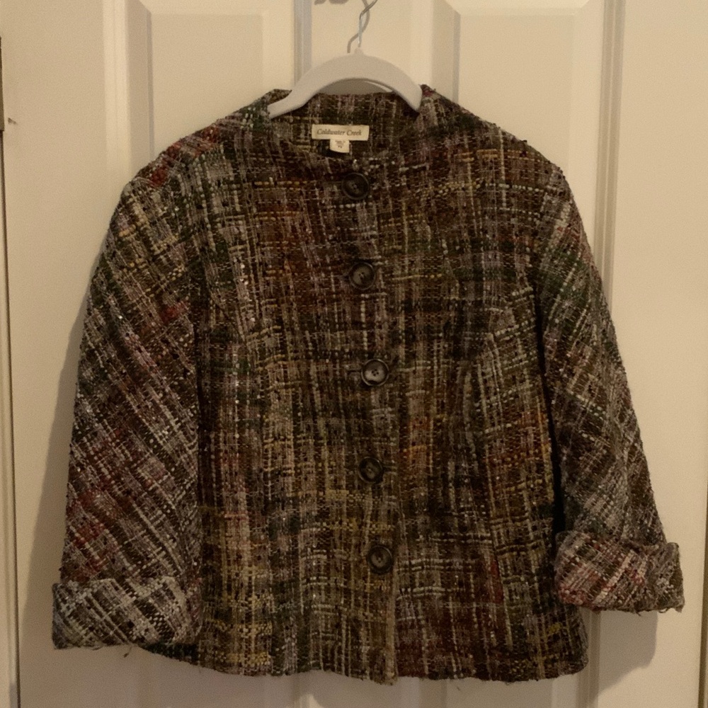 Plaid Tweed Jacket in Earth Tones